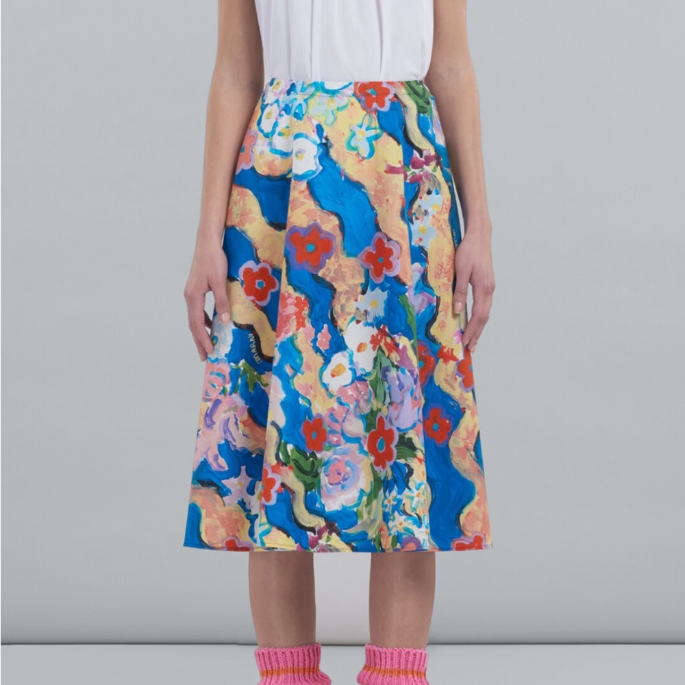 MARNI Printed Poplin Skirt